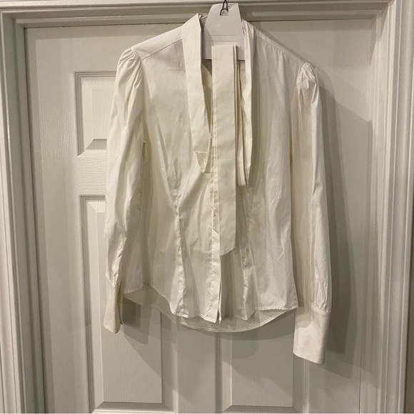 Moloh Elegant White Blouse with Tie Detail Shirt - Picture 1 of 9